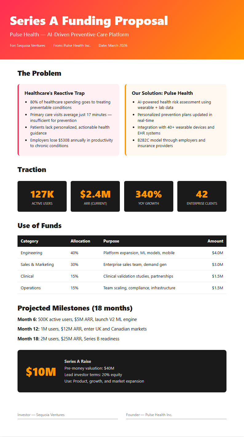 Startup pitch proposal